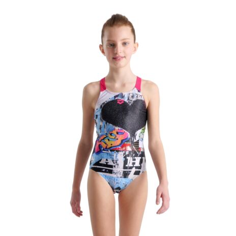 Girls Placement V Back Swimsuit