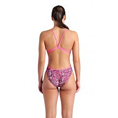 Women's Arena Pink Dahlia Swimsuit Lace Back