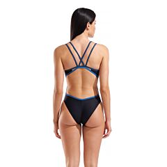 〈herlipto〉Two-tone Fiill Swim Wear Women's Hyperflow Solid Double Cross Back Swimsuit