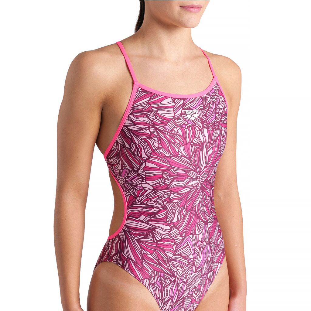 Women's Arena Pink Dahlia Swimsuit Lace Back